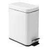 imagemDesign Small Modern 13 Gallon Rectangle Metal Lidded Step Trash Can Compact Garbage Bin with Removable Liner Bucket and Handle for Bathroom Kitchen Craft Room Office Garage  BlackWhite