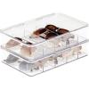 imagemDesign Plastic Stackable Eyeglass Case Storage Organizer with Hinged Lid for Unisex Sunglasses Reading Glasses Fashion Eye Wear Protective Glasses 5 Sections Ligne Collection  3 Pack  ClearClear