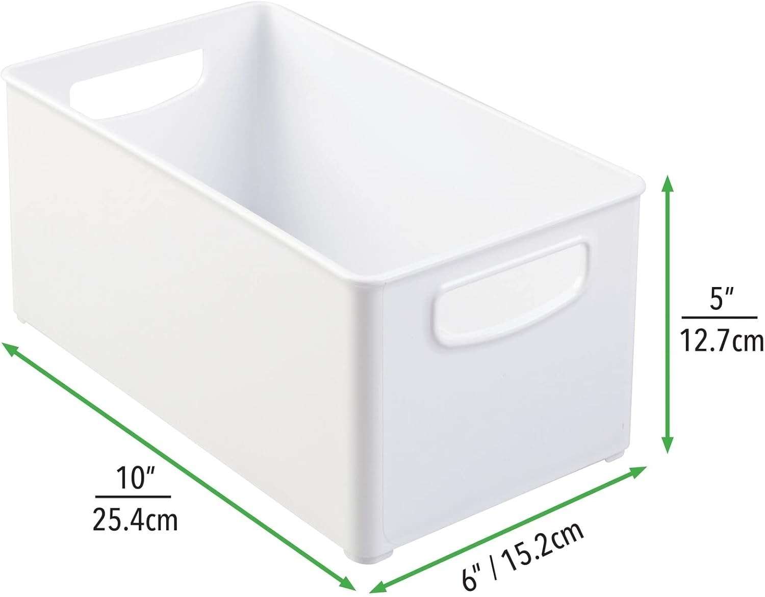 imagemDesign Plastic Storage Organizer Wide Container Bin with Handles for Bathroom Home Organization Holds Vitamins Supplements Makeup Styling Tools Ligne Collection 8 Pack White