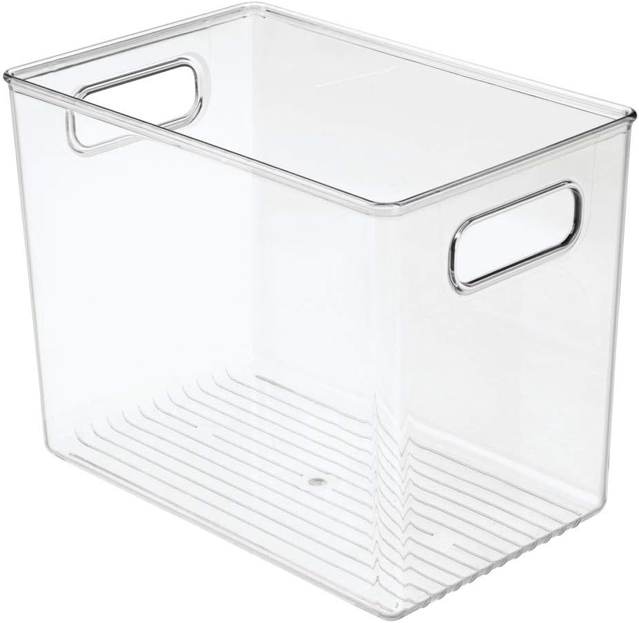 image:imagemDesign Plastic Modern Kitchen Pantry Food Storage Container Bin w Handles Cabinet FridgeFreezer Countertop Organizer SnacksDrinkAppliances Ligne Collection Clear 10x65x775 Pack of 110 x 65 x 775 Pack of 1