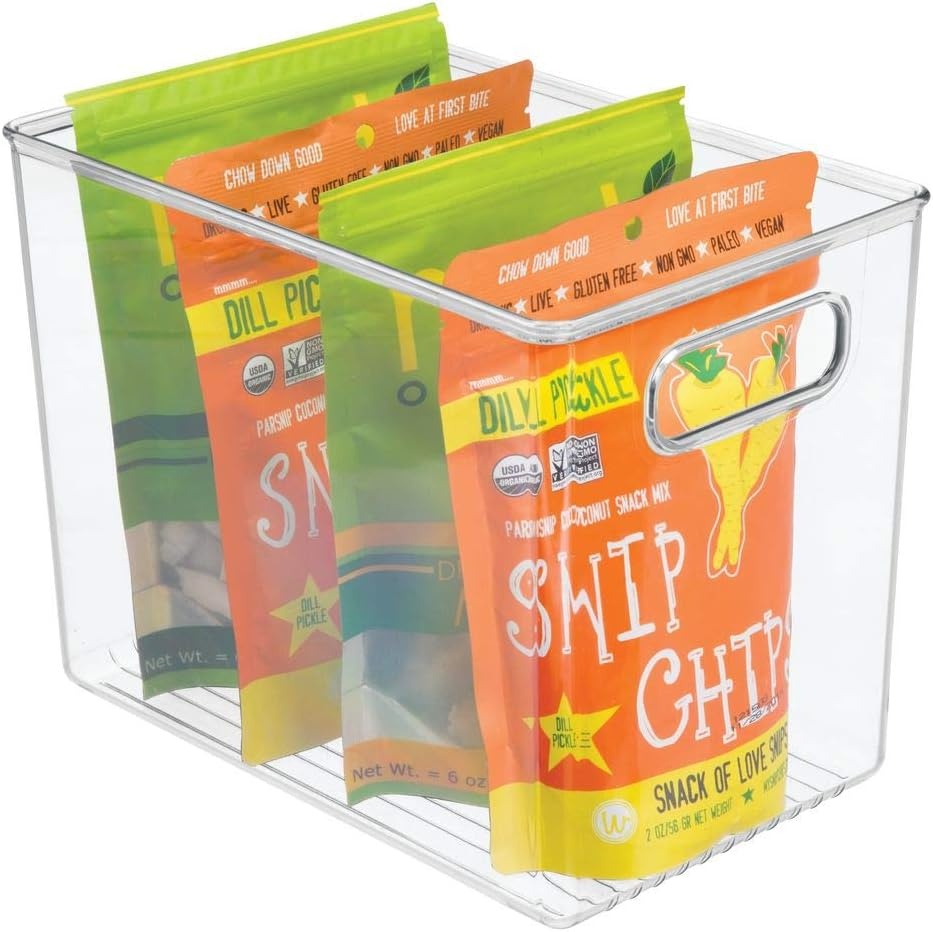 image:imagemDesign Plastic Modern Kitchen Pantry Food Storage Container Bin w Handles Cabinet FridgeFreezer Countertop Organizer SnacksDrinkAppliances Ligne Collection Clear 10x65x775 Pack of 110 x 65 x 775 Pack of 1