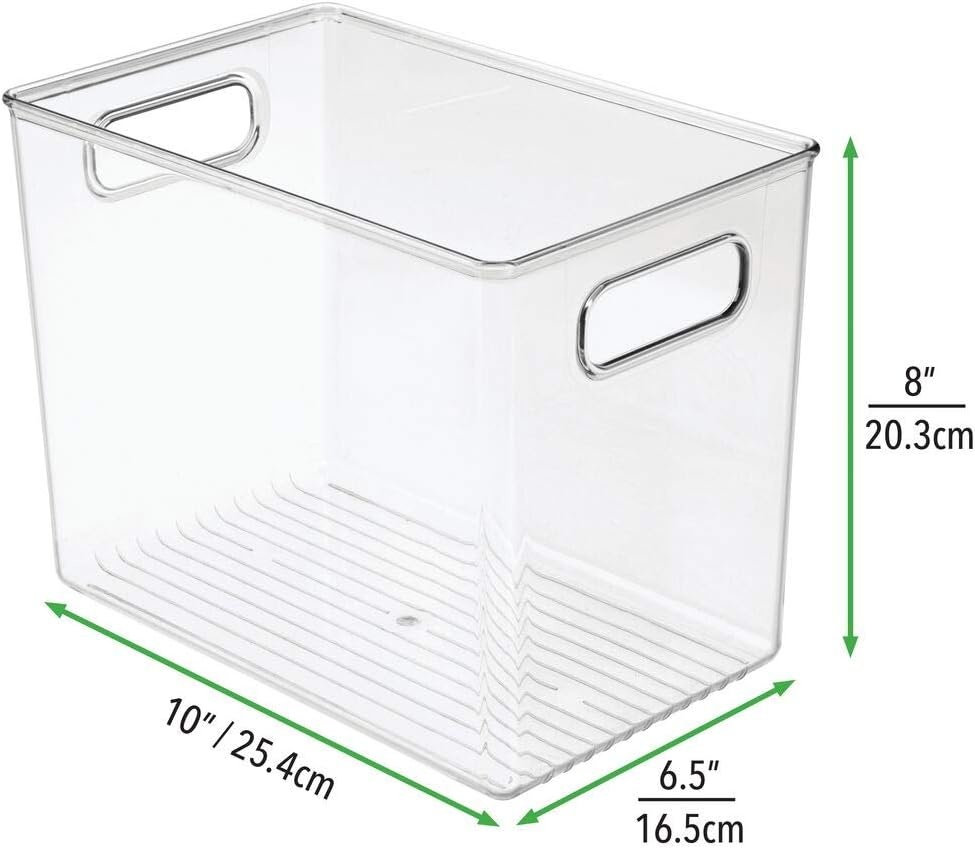 image:imagemDesign Plastic Modern Kitchen Pantry Food Storage Container Bin w Handles Cabinet FridgeFreezer Countertop Organizer SnacksDrinkAppliances Ligne Collection Clear 10x65x775 Pack of 110 x 65 x 775 Pack of 1