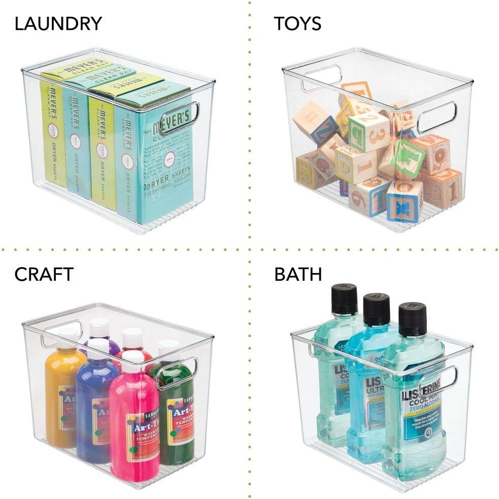 image:imagemDesign Plastic Modern Kitchen Pantry Food Storage Container Bin w Handles Cabinet FridgeFreezer Countertop Organizer SnacksDrinkAppliances Ligne Collection Clear 10x65x775 Pack of 110 x 65 x 775 Pack of 1