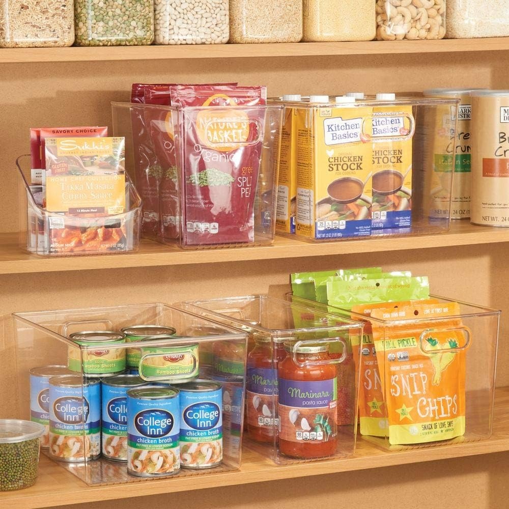 image:imagemDesign Plastic Modern Kitchen Pantry Food Storage Container Bin w Handles Cabinet FridgeFreezer Countertop Organizer SnacksDrinkAppliances Ligne Collection Clear 10x65x775 Pack of 110 x 65 x 775 Pack of 1