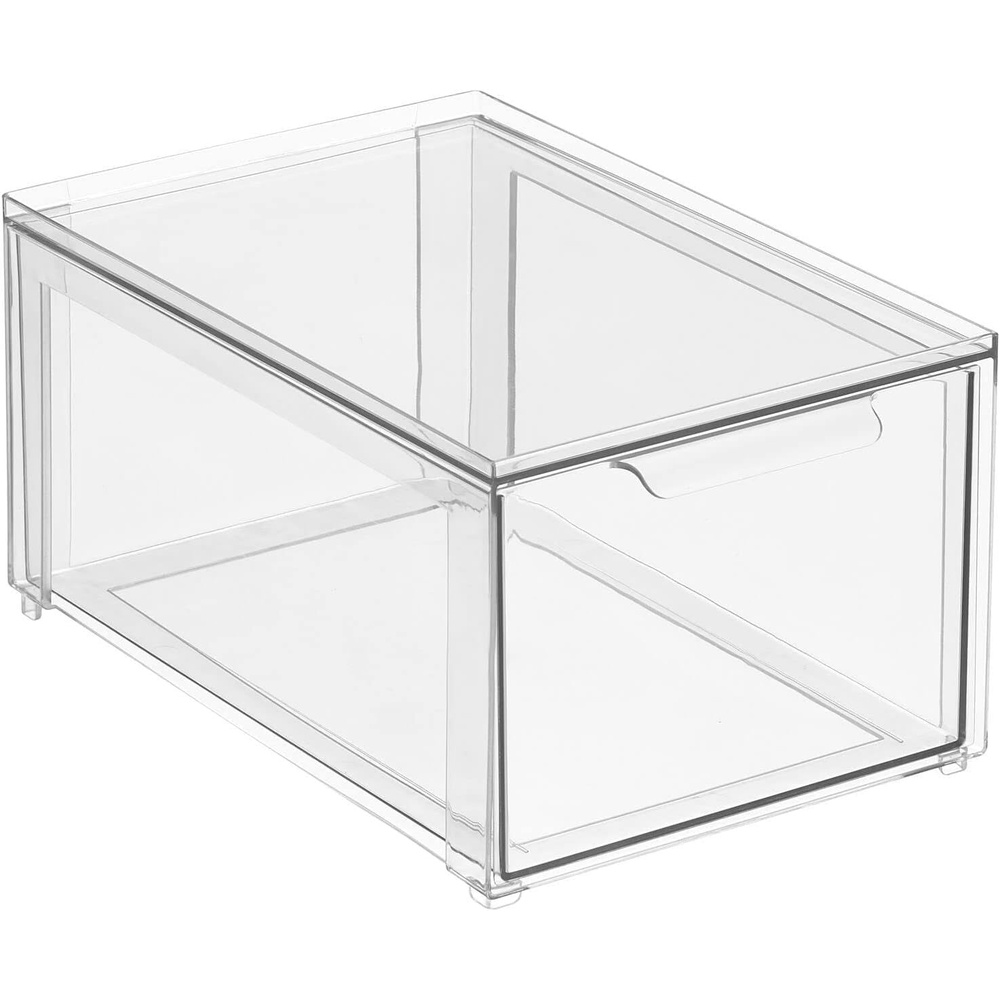image:imagemDesign Plastic Stackable Bathroom Storage Organizer Bin with Pull Out Drawer for Cabinet Vanity Shelf Cupboard Cabinet or Closet Organization  Lumiere Collection  8 Pack  Clear8 x 12 x 6 Pack of 1
