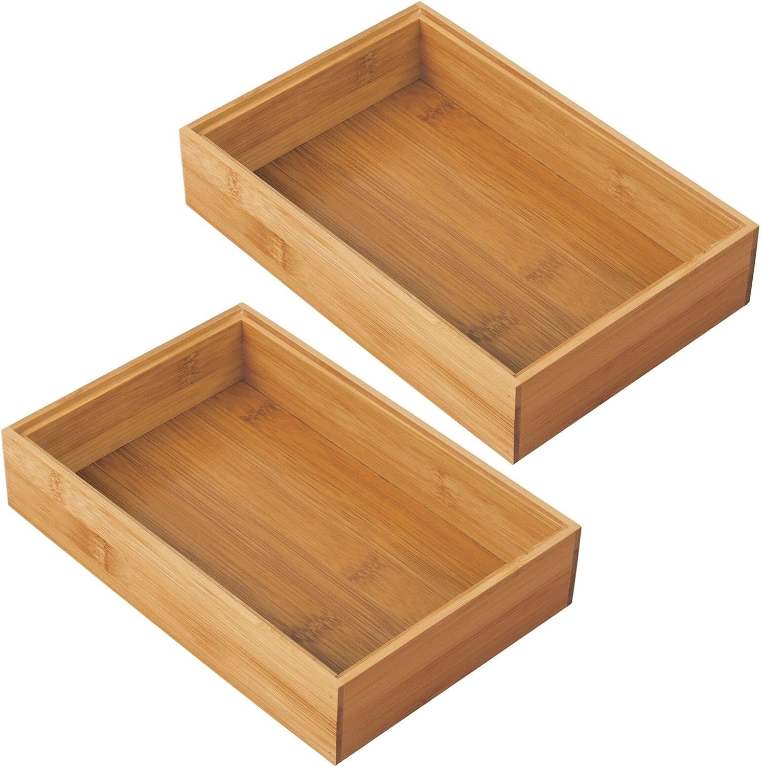image:imagemDesign Pack of 2 Functional Drawer Organiser Elegant Bamboo Kitchen Drawer Divider for Cutlery Silverware Utensils Convenient Drawer Separator Light Brown152 x 229 x 51 cm