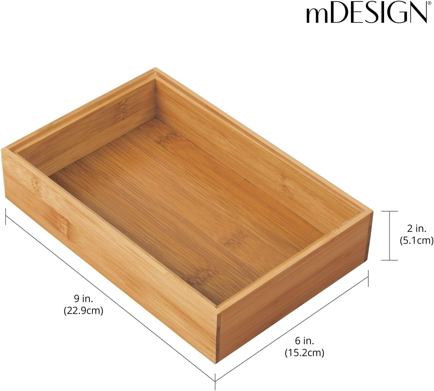 image:imagemDesign Pack of 2 Functional Drawer Organiser Elegant Bamboo Kitchen Drawer Divider for Cutlery Silverware Utensils Convenient Drawer Separator Light Brown152 x 229 x 51 cm