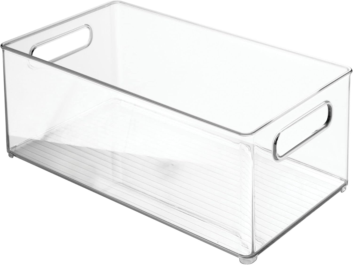 image:imagemDesign Plastic Bathroom Storage Container Bins w Handles Closet Cabinet Vanity Cupboard Shelf Organization Hair Tools Accessory Organizer Ligne Collection Clear 10x6x3 Pack of 1146 x 81 x 6 Pack of 4