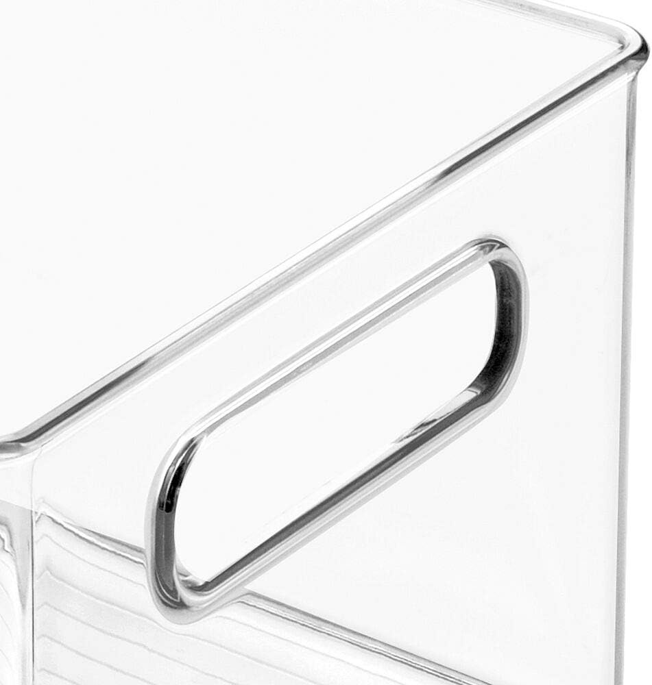 image:imagemDesign Plastic Bathroom Storage Container Bins w Handles Closet Cabinet Vanity Cupboard Shelf Organization Hair Tools Accessory Organizer Ligne Collection Clear 10x6x3 Pack of 1146 x 81 x 6 Pack of 4