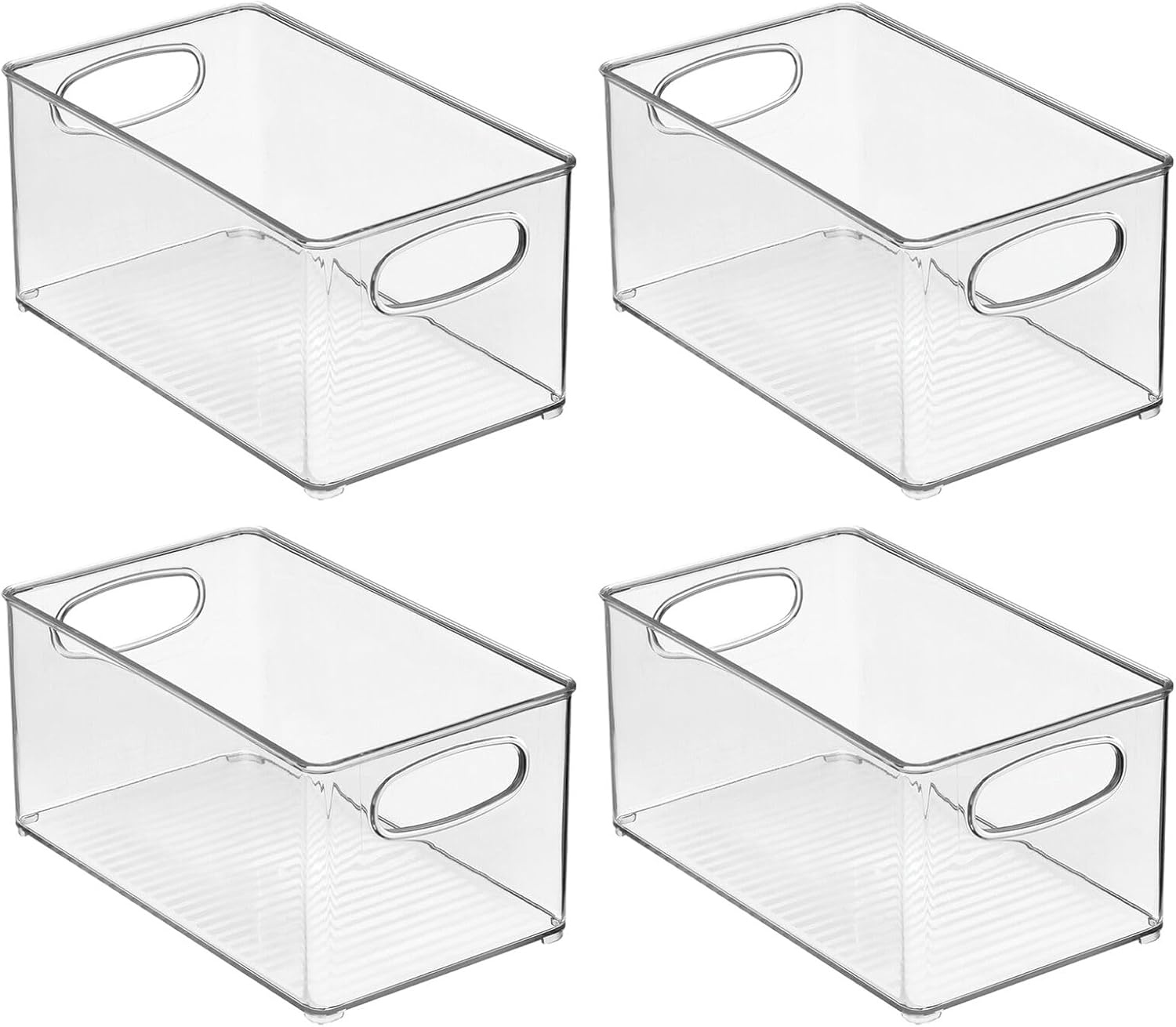 image:imagemDesign Plastic Bathroom Storage Container Bins w Handles Closet Cabinet Vanity Cupboard Shelf Organization Hair Tools Accessory Organizer Ligne Collection Clear 10x6x3 Pack of 110 x 6 x 5 Pack of 4