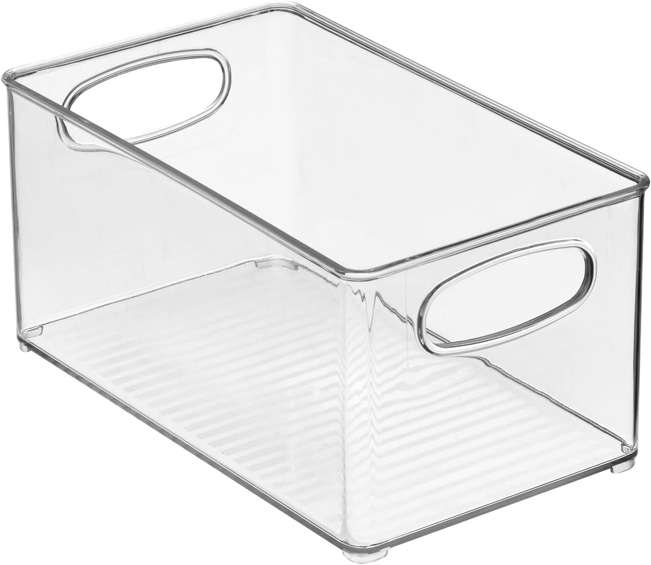 image:imagemDesign Plastic Bathroom Storage Container Bins w Handles Closet Cabinet Vanity Cupboard Shelf Organization Hair Tools Accessory Organizer Ligne Collection Clear 10x6x3 Pack of 110 x 6 x 5 Pack of 4