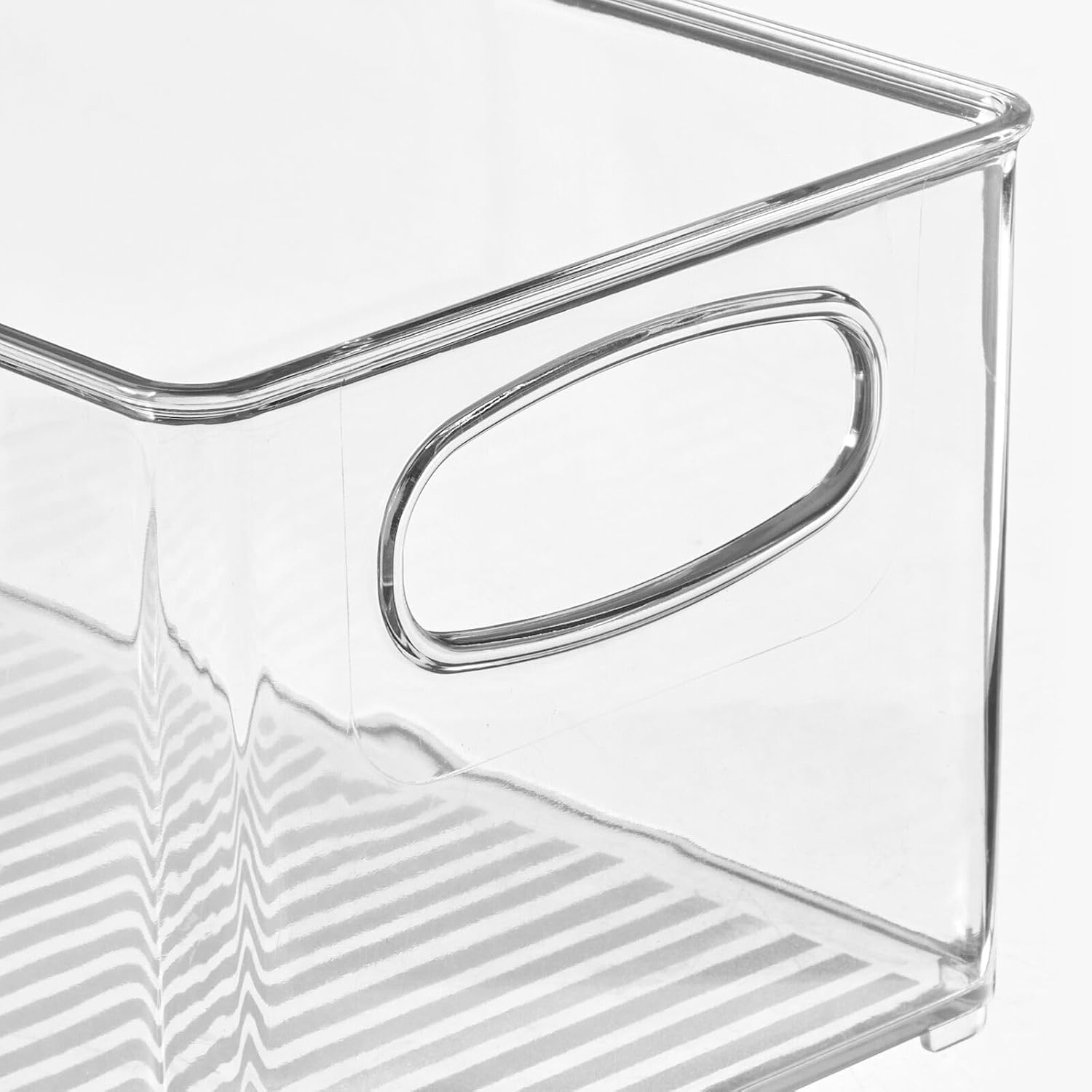 image:imagemDesign Plastic Bathroom Storage Container Bins w Handles Closet Cabinet Vanity Cupboard Shelf Organization Hair Tools Accessory Organizer Ligne Collection Clear 10x6x3 Pack of 110 x 6 x 5 Pack of 4