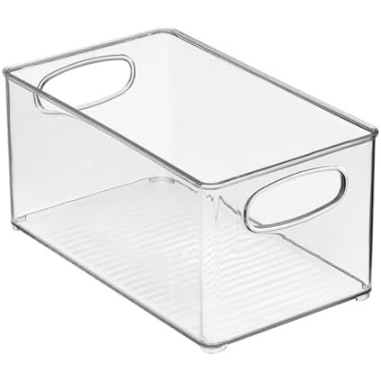 image:imagemDesign Plastic Bathroom Storage Container Bins w Handles Closet Cabinet Vanity Cupboard Shelf Organization Hair Tools Accessory Organizer Ligne Collection Clear 10x6x3 Pack of 110 x 6 x 5 Pack of 4