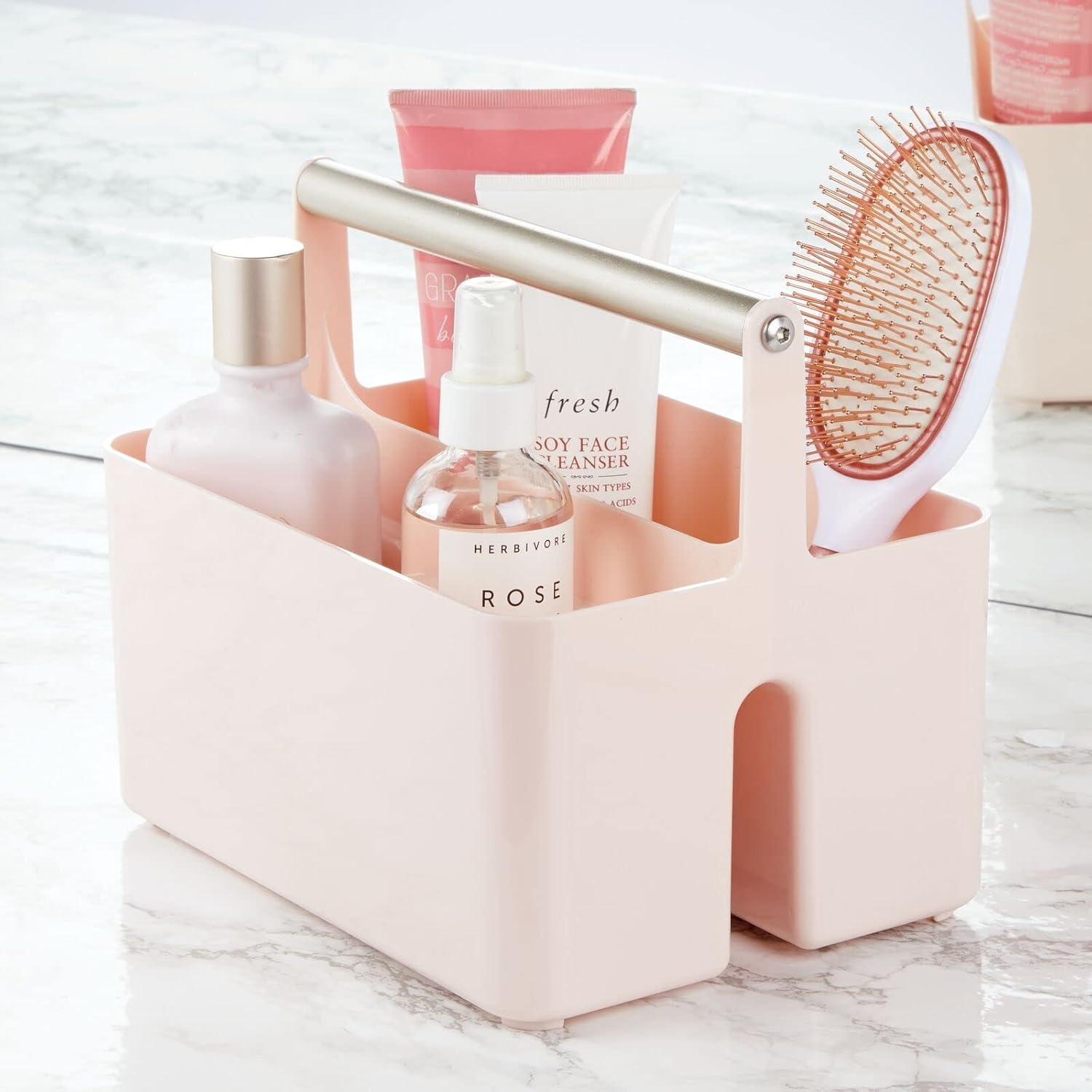 image:imagemDesign Shower Caddy Storage Plastic Organizer Light PinkRose GoldLight PinkSatin