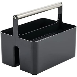 mDesign Shower Caddy Storage – Plastic Organizer – Light Pink/Rose Gold(Black/Brushed)