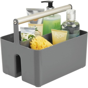 mDesign Shower Caddy Storage – Plastic Organizer – Light Pink/Rose Gold(Charcoal/Satin)
