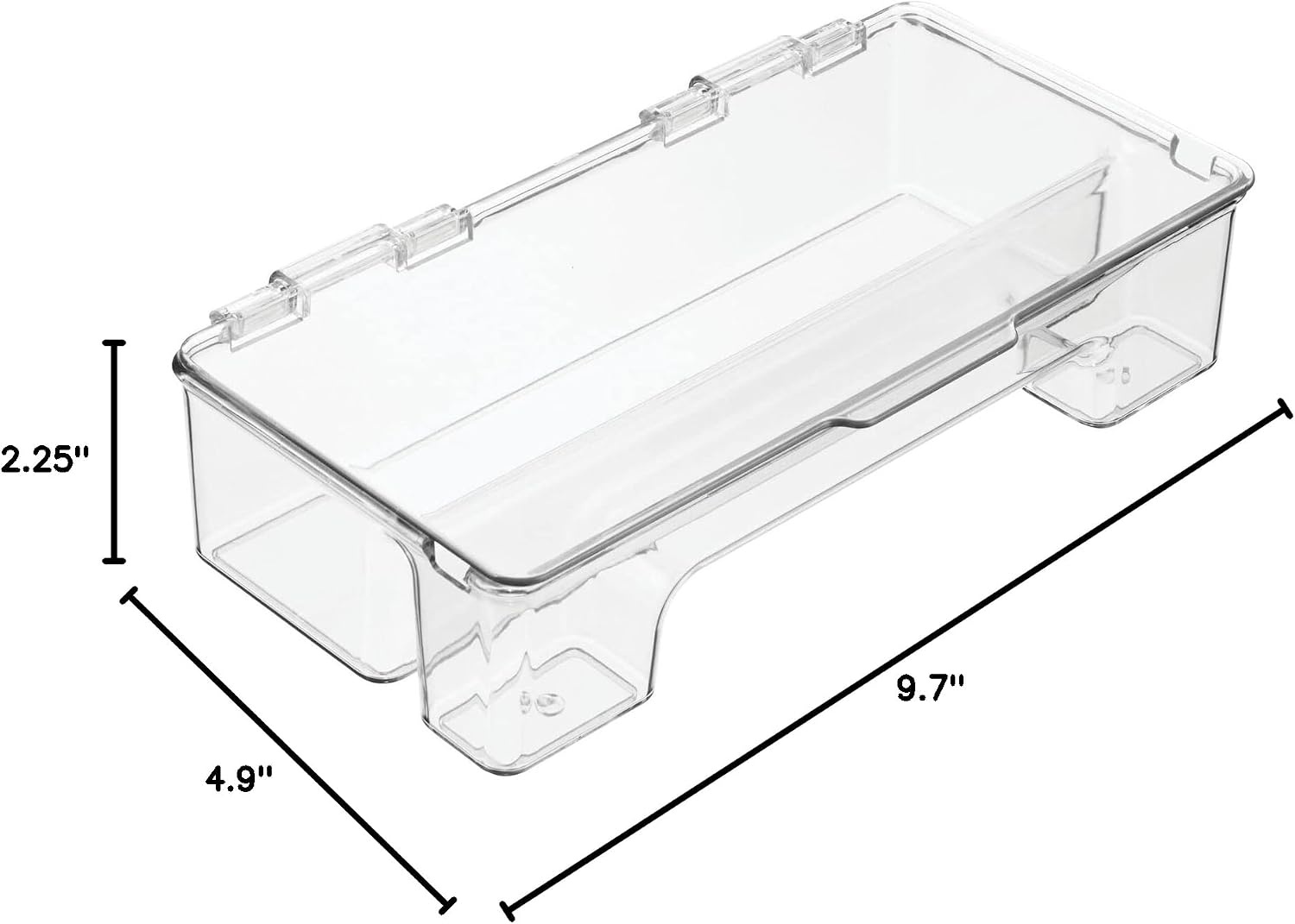 image:imagemDesign Plastic Toothbrush Holder Storage Organizer Bin for Bathroom Vanity Cabinet Closet Drawer Holds Electric Toothbrush Toothpaste Dental Floss Teeth Whitening Strips Hinged Lid Clear