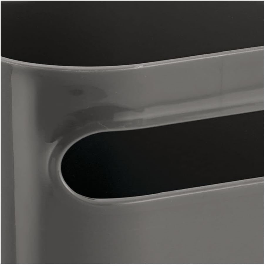 image:imagemDesign Deep Plastic Bathroom Vanity Storage Bin with Handles Organizer for Hand Soap Body Wash Shampoo Lotion 4 Pack Charcoal Gray