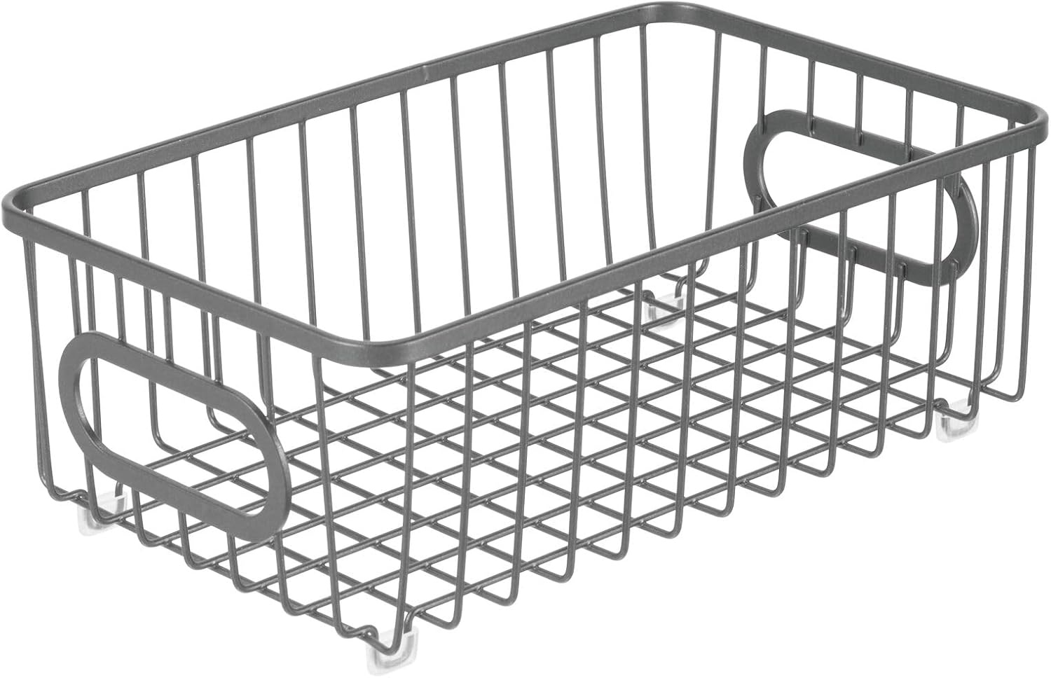 image:imagemDesign Metal Bathroom Storage Organizer Basket Bin Modern Wire Grid Design for Organization in Cabinets Shelves Closets on Countertops Bedroom Under Sink Small 4 Pack Graphite Gray