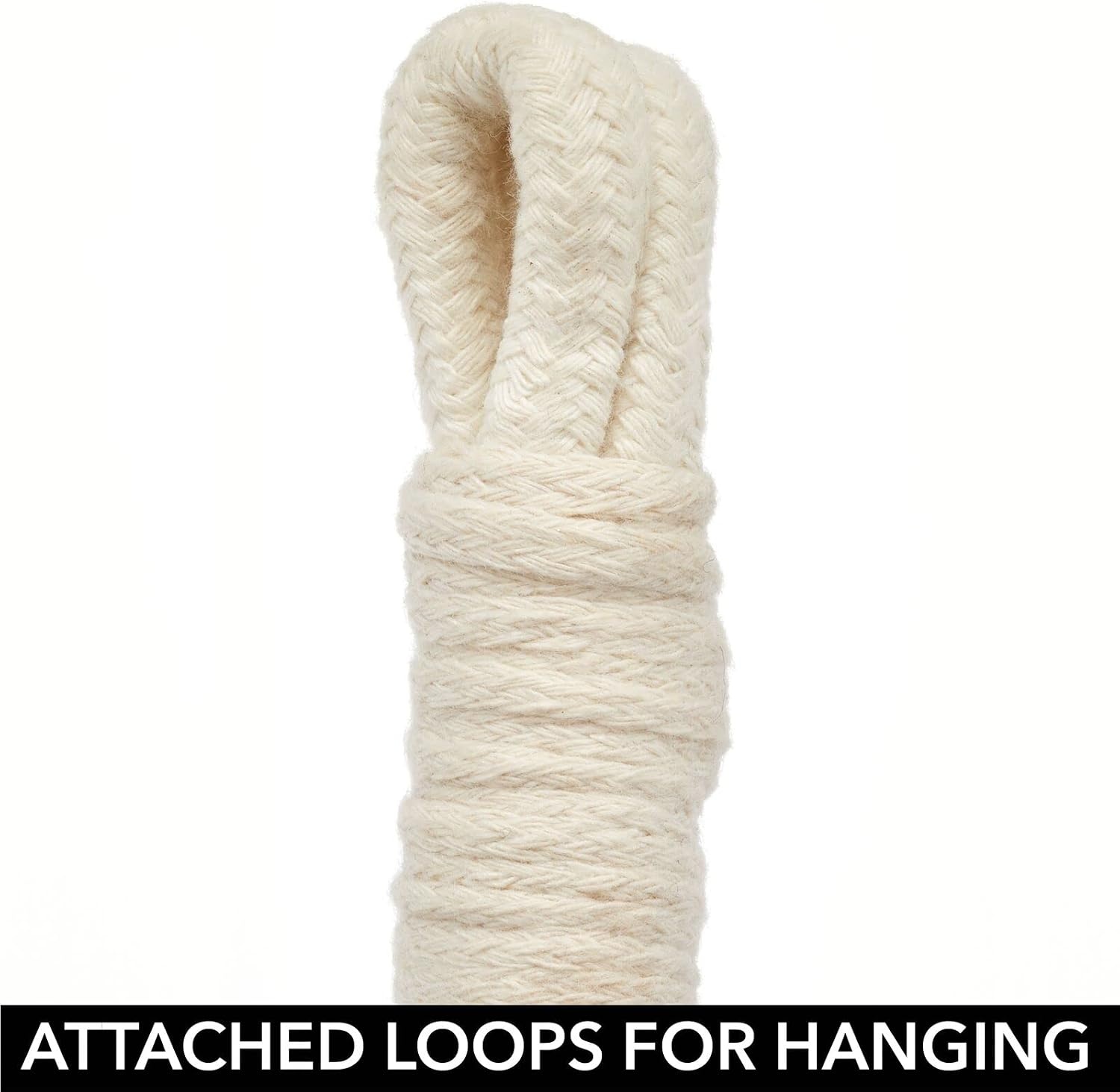 image:imagemDesign Rustic Casual Woven Cotton Rope Hanging Indoor Planter Baskets with Knotted Loop Handle Bohemian Holder for Flowers Plants Greenery Succulents Vases and Pots Set of 2 White
