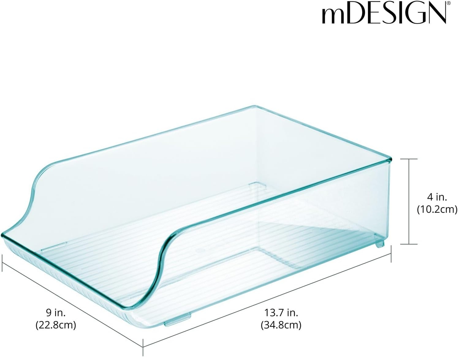 image:imagemDesign Wide Plastic Kitchen Water Bottle Storage Organizer Tray Rack Holder and Dispenser for Refrigerators Freezers Cabinets Pantry Garage Sea BlueSea Blue